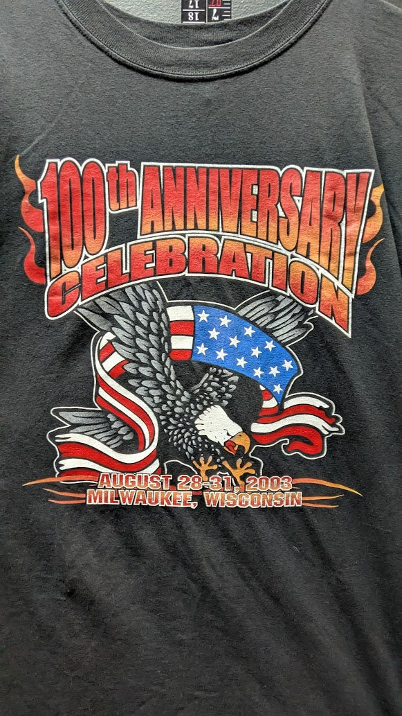 Harley-Davidson 100th Anniversary Celebration 2003 Milwaukee WI T-Shirt 2xl