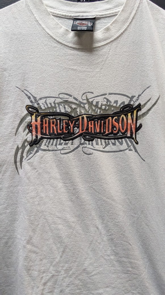 Harley-Davidson Cancun Mexico White Double Sided Graphic T-Shirt Mens Large