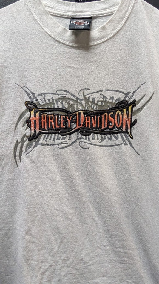 Harley-Davidson Cancun Mexico White Double Sided Graphic T-Shirt Mens Large