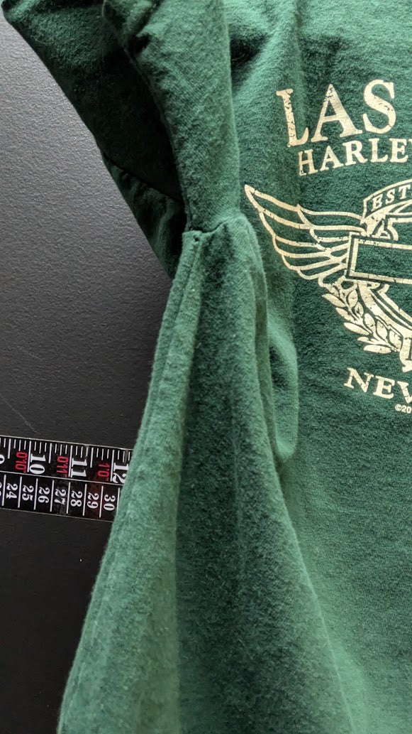 Harley Davidson Las Vegas Nevada Youth 10-12 M Green Motorcycle T-Shirt