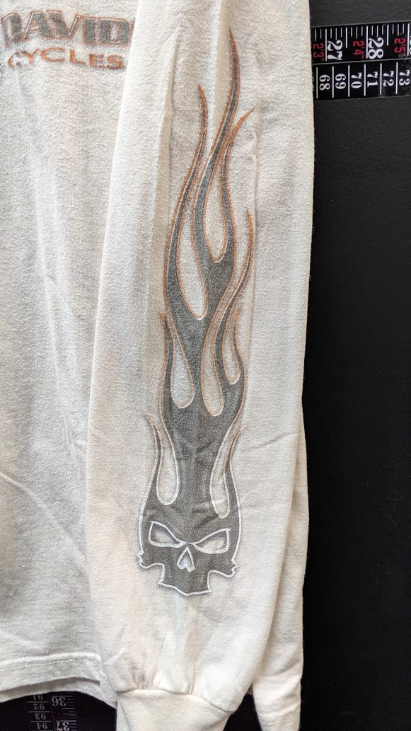 2009 Harley-Davidson Riders Birmingham Alabama Long Sleeve T-Shirt Flame Skull Large L
