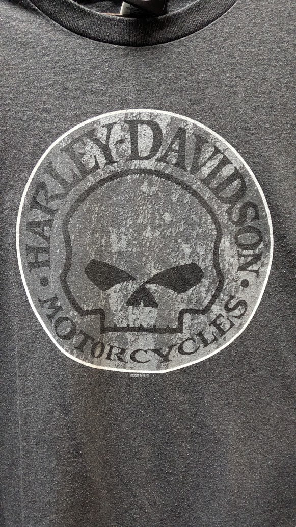 Harley-Davidson Motorcycles Gray Skull Logo T-Shirt Short Sleeve Men's Large