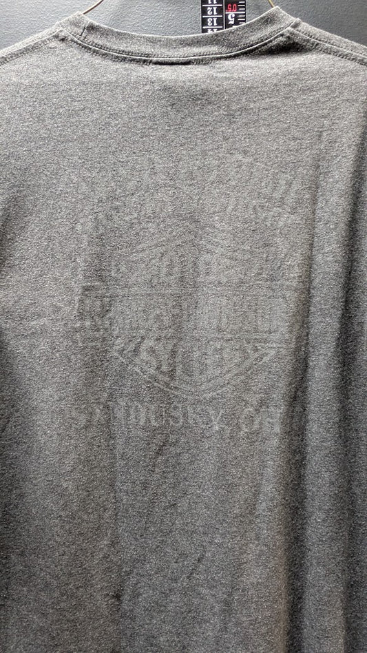 Harley-Davidson Motorcycles Gray Skull Logo T-Shirt Short Sleeve Men's Large