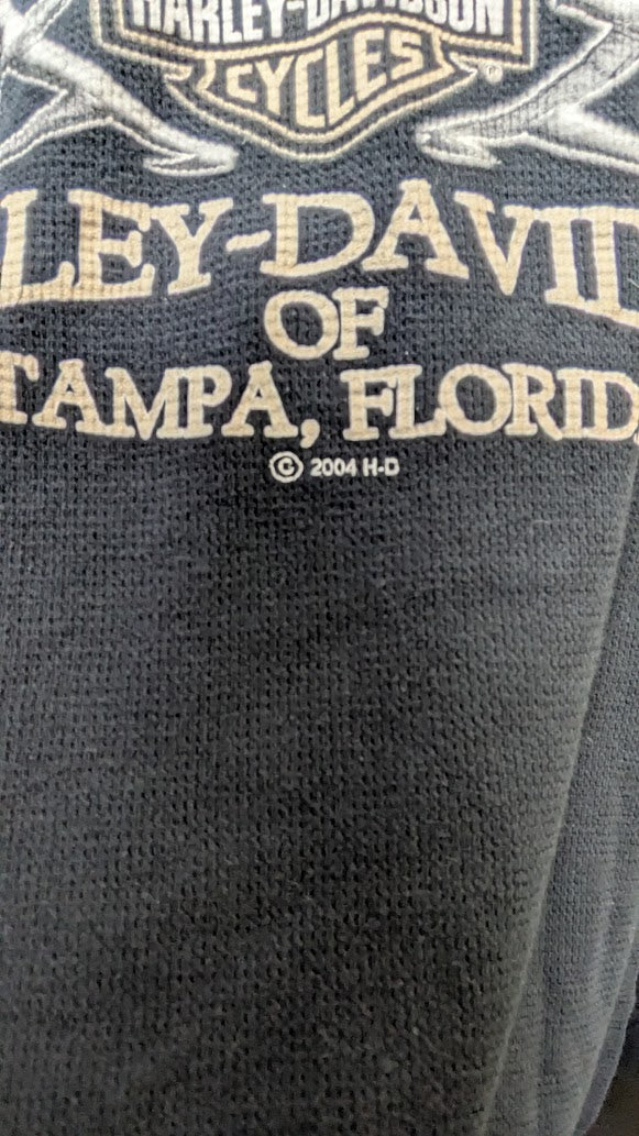 Vintage 2004 Harley-Davidson Tampa Florida Large Long Sleeve T-Shirt Black Made in USA