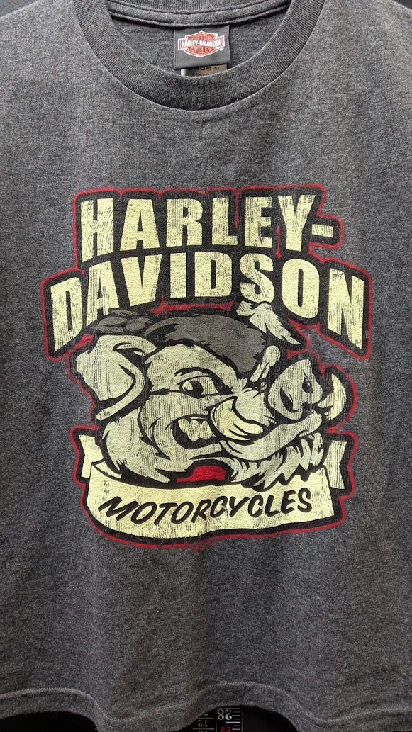 Harley-Davidson Kids Small Gray Bulldog Graphic T-Shirt Motorcycle Tee