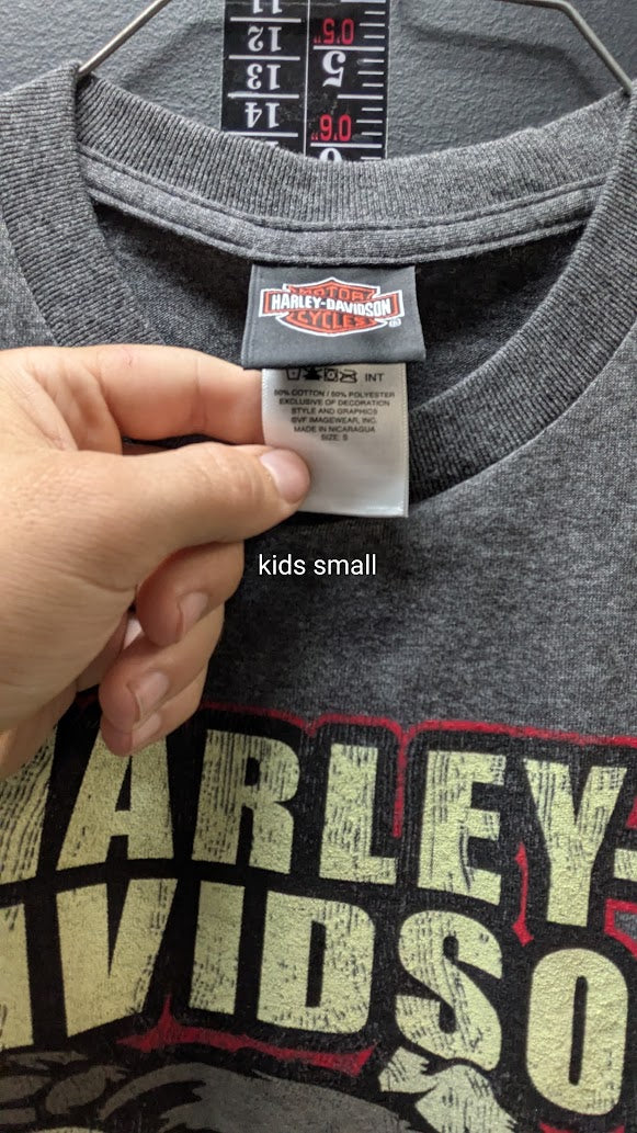 Harley-Davidson Kids Small Gray Bulldog Graphic T-Shirt Motorcycle Tee