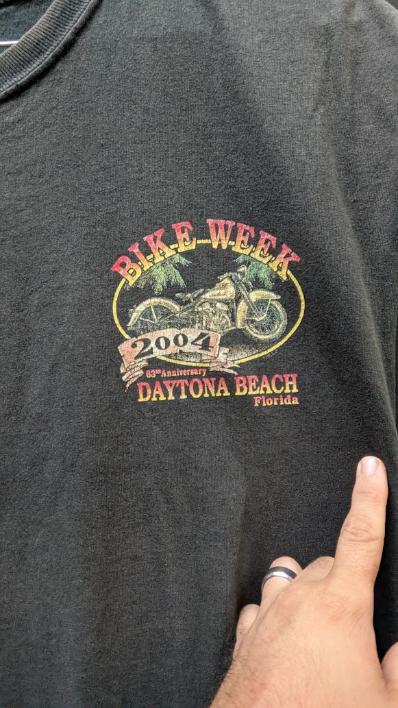 Vintage 2004 Harley Davidson Daytona Bike Week T-Shirt Black Adult Large