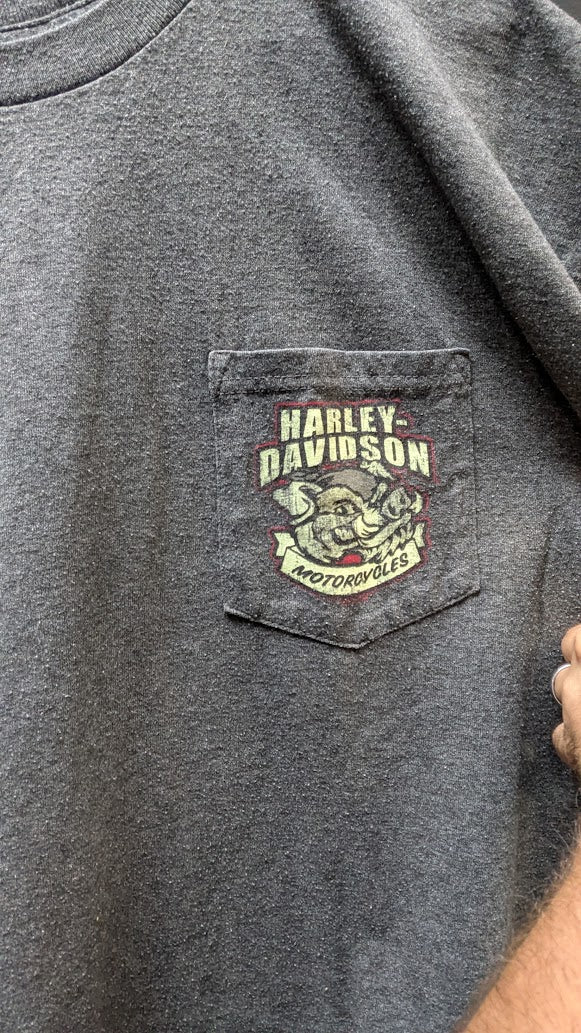 Vintage Harley Davidson Alberta Canada Ride 2 Live Black T-Shirt Motorcycle Tee