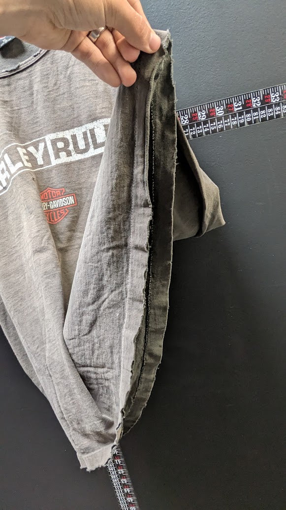 Harley Davidson Harley Rules Tank Top XL West Branch Michigan Distressed Gray