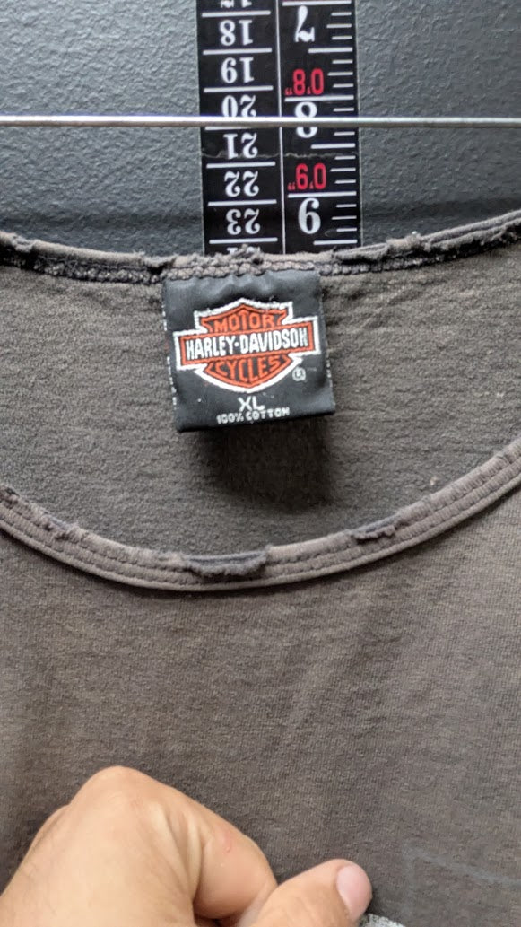 Harley Davidson Harley Rules Tank Top XL West Branch Michigan Distressed Gray