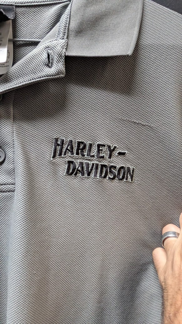 Harley-Davidson Polo Shirt Jim’s Harley-Davidson St Petersburg FL Gray Mens