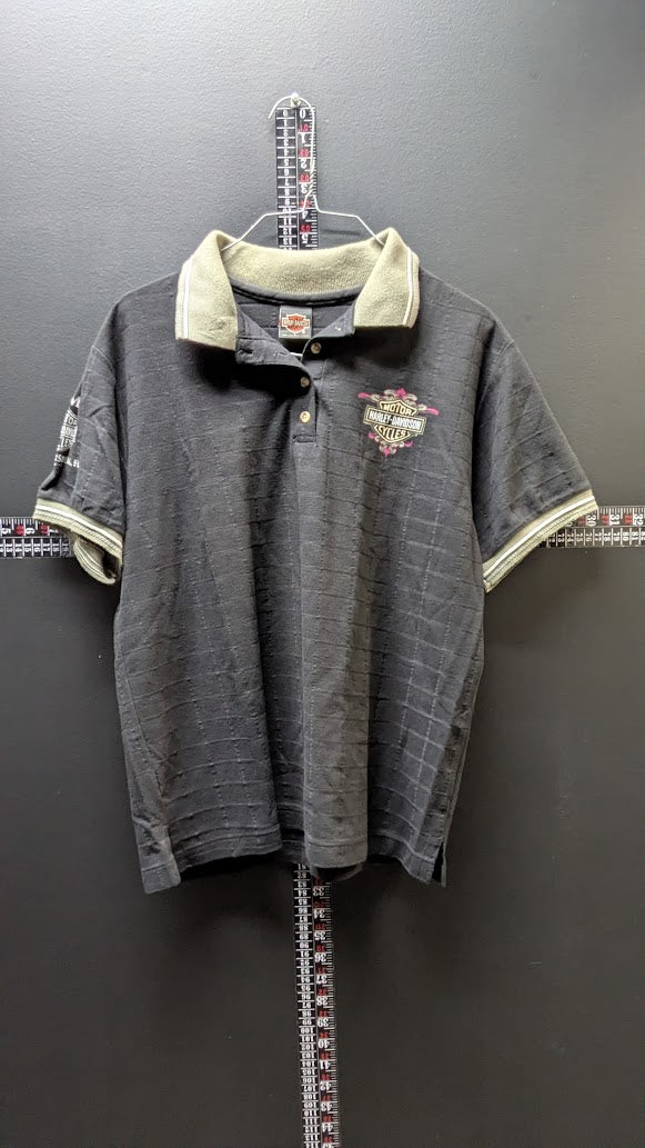 Vintage 1997 Harley-Davidson Jim’s St Petersburg FL Polo Shirt Mens Large Black