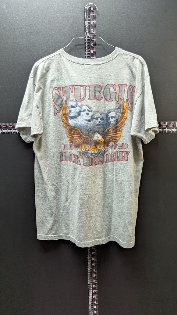 Vintage 1998 Sturgis Black Hills Rally Harley-Davidson T-Shirt Gray Mount Rushmore XL