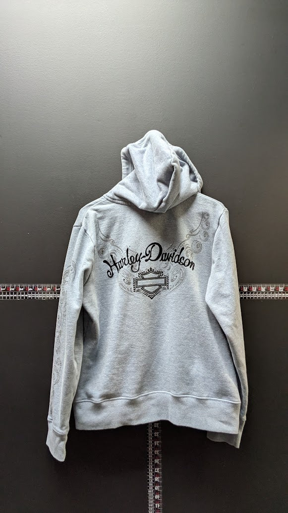 Harley-Davidson Women's Gray Zip Up Hoodie Paisley XL