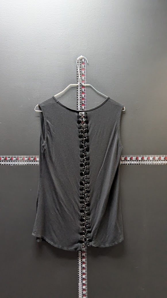 Harley-Davidson Women’s Black Rhinestone Lace Up Back Tank Top Size L