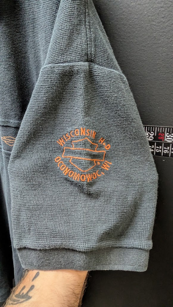 Harley-Davidson HOG Wisconsin Oconomowoc Polo Shirt Men’s Large Black Embroidered