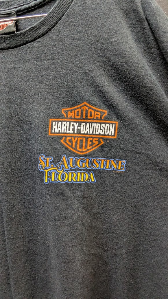 Harley-Davidson Adamec St Augustine Florida T-Shirt Men’s XL Black Dealer Tee