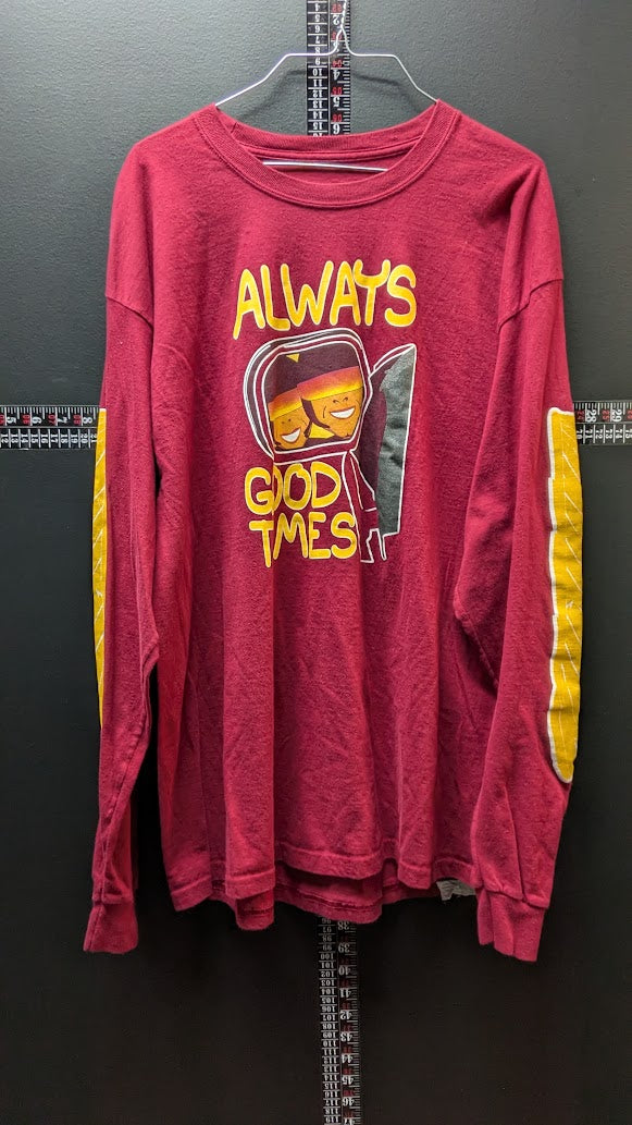 Vintage Honda Gold Wing Motorcycle Always Good Times Shirt XL Hanes Beefy-T Long Sleeve