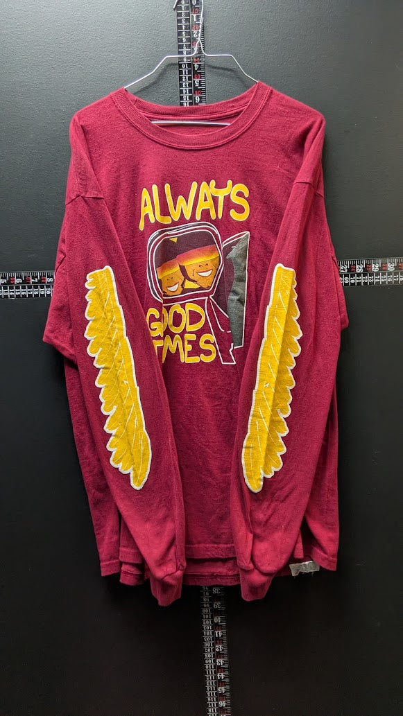 Vintage Honda Gold Wing Motorcycle Always Good Times Shirt XL Hanes Beefy-T Long Sleeve