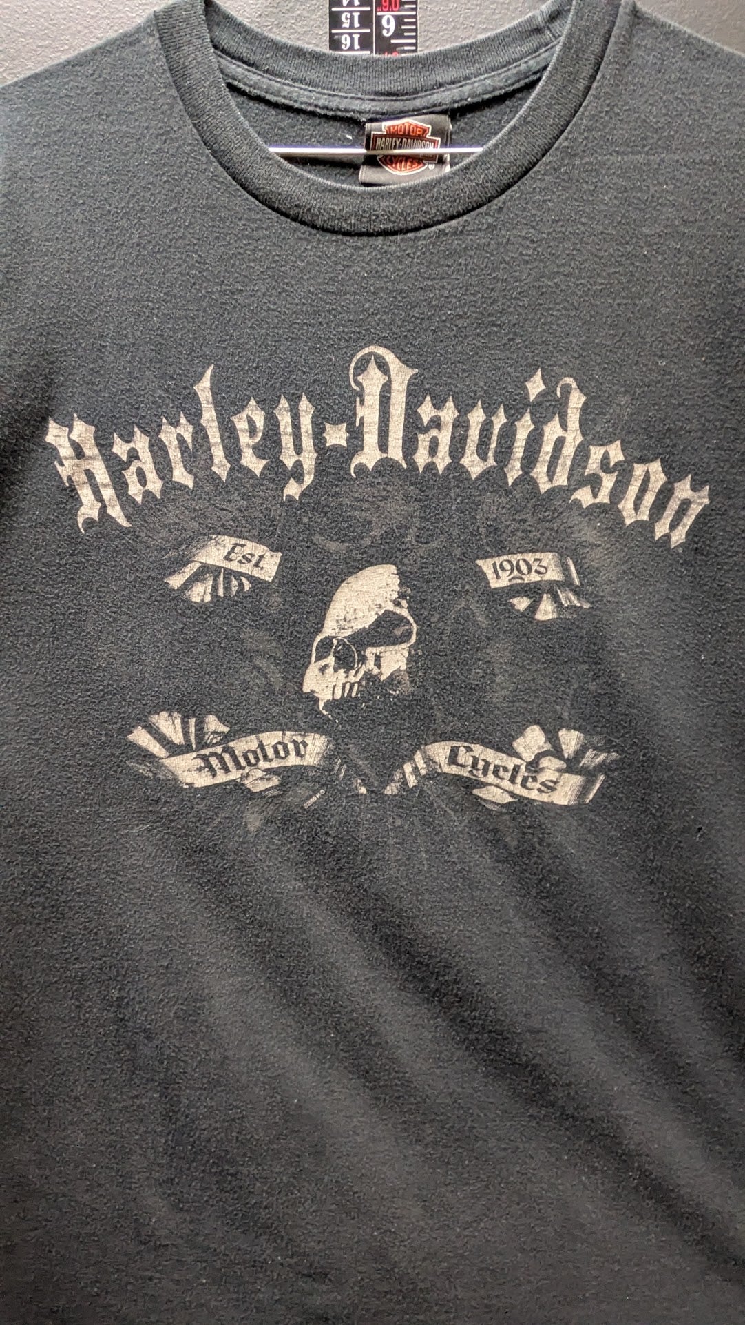 Harley-Davidson Skull Motor Cycle T-Shirt Men’s XL Brandon FL Faded Black