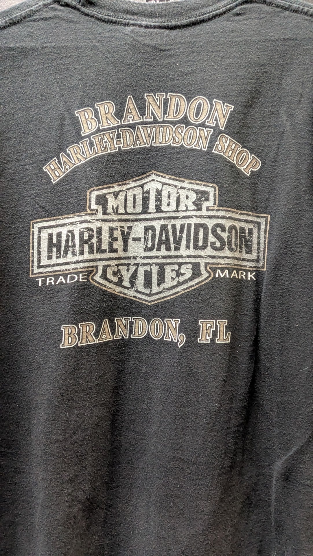 Harley-Davidson Skull Motor Cycle T-Shirt Men’s XL Brandon FL Faded Black