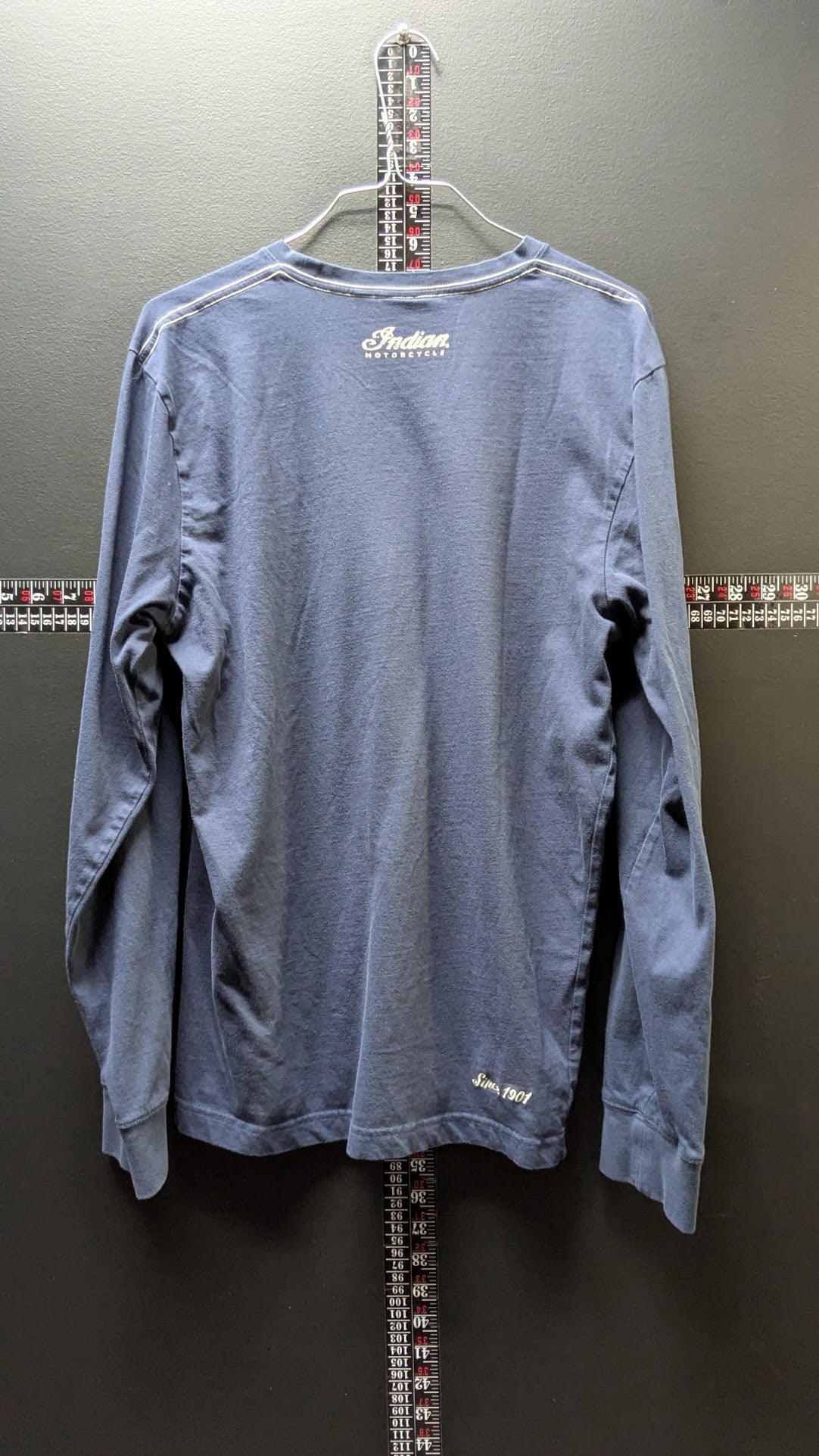 Indian Motorcycle Long Sleeve T-Shirt Men’s Medium Blue Since 1901 Logo