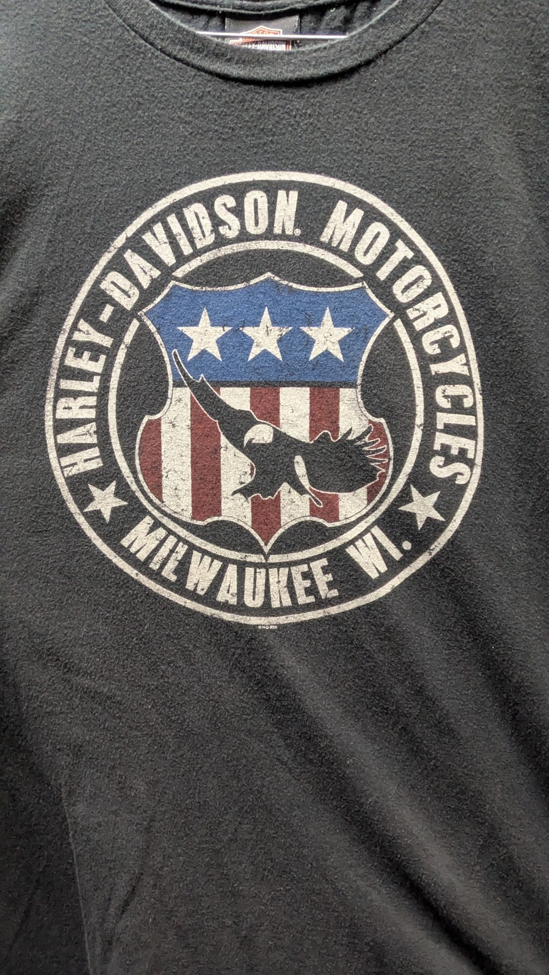 Harley-Davidson T-Shirt Men’s Black Milwaukee Eagle Bayside Portsmouth VA USA