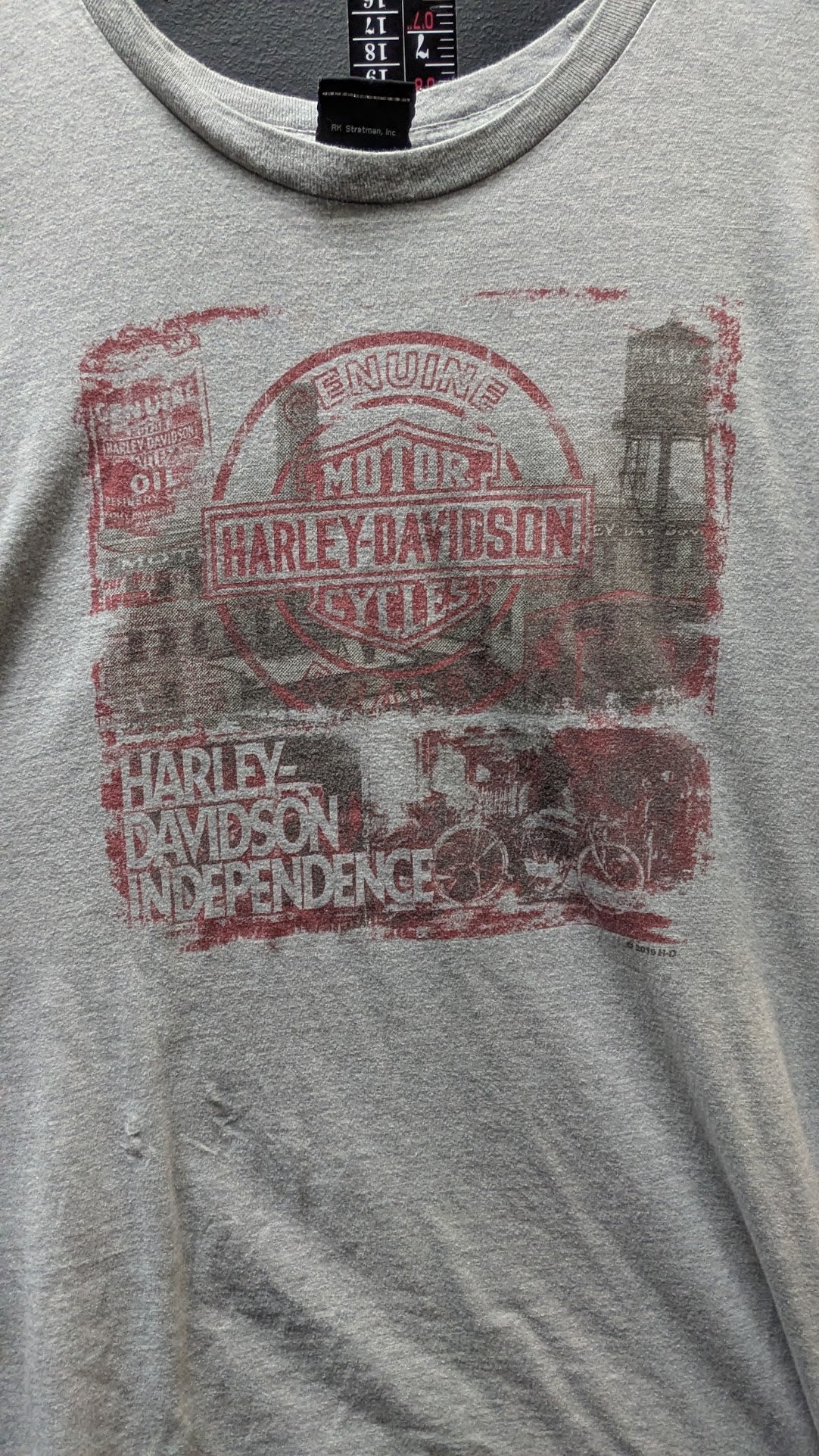 Harley-Davidson Woodstock T-Shirt Men’s Gray New York Independence Double Sided