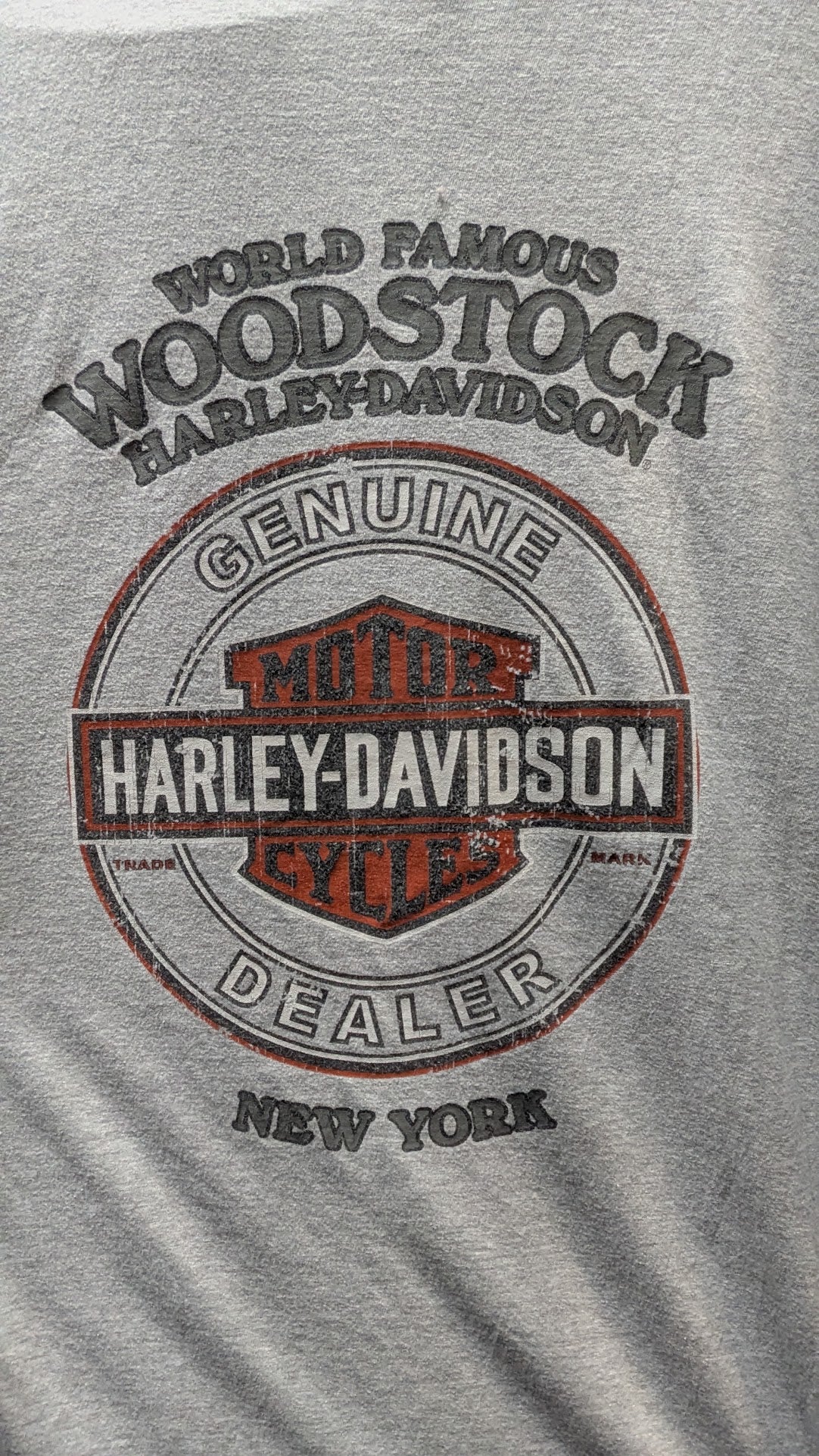 Harley-Davidson Woodstock T-Shirt Men’s Gray New York Independence Double Sided