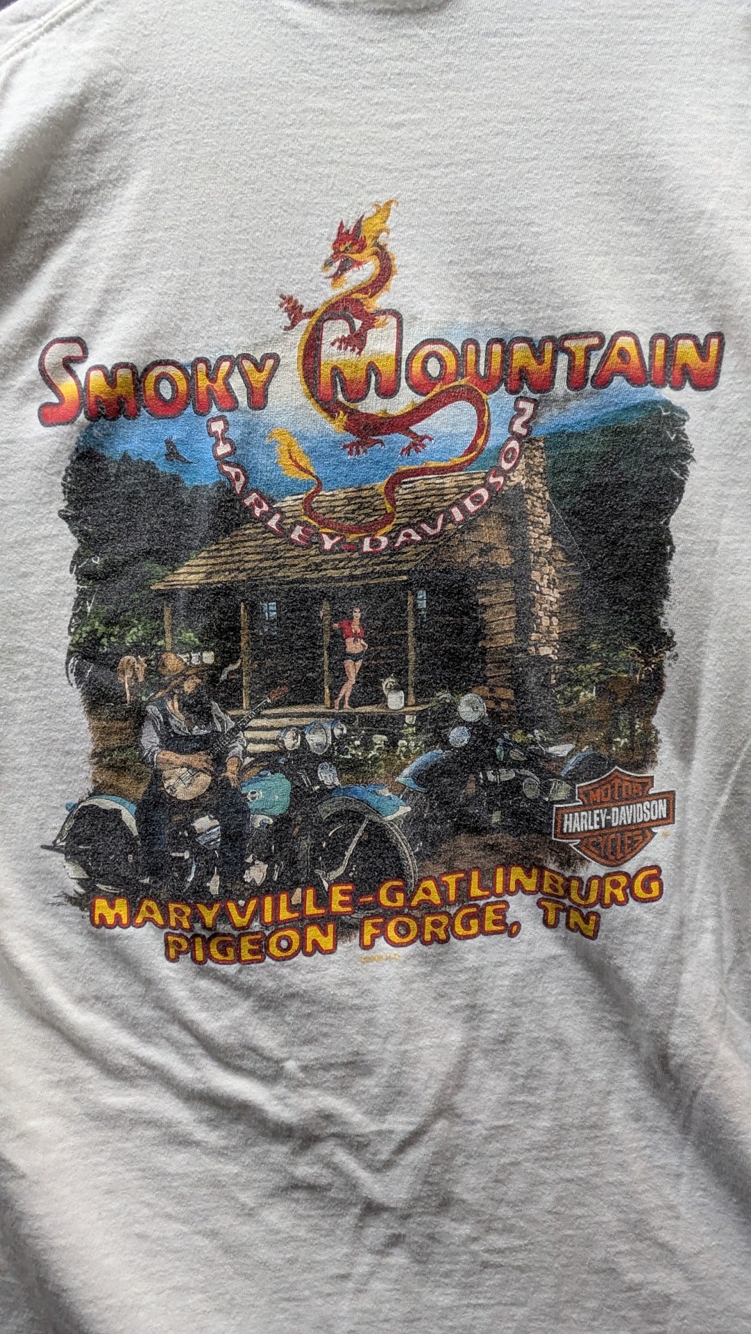 Harley-Davidson Smoky Mountain Tennessee T-Shirt Men’s XL White Double Sided