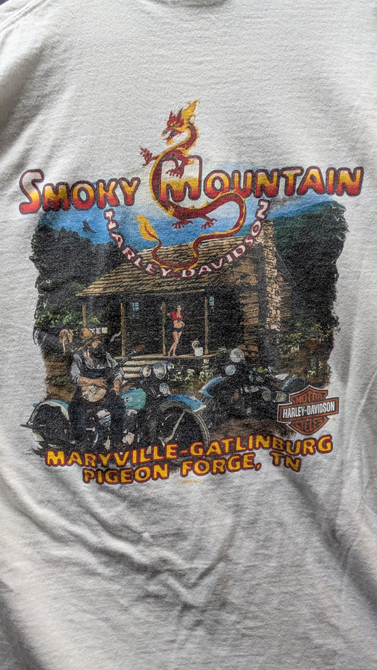 Harley-Davidson Smoky Mountain Tennessee T-Shirt Men’s XL White Double Sided