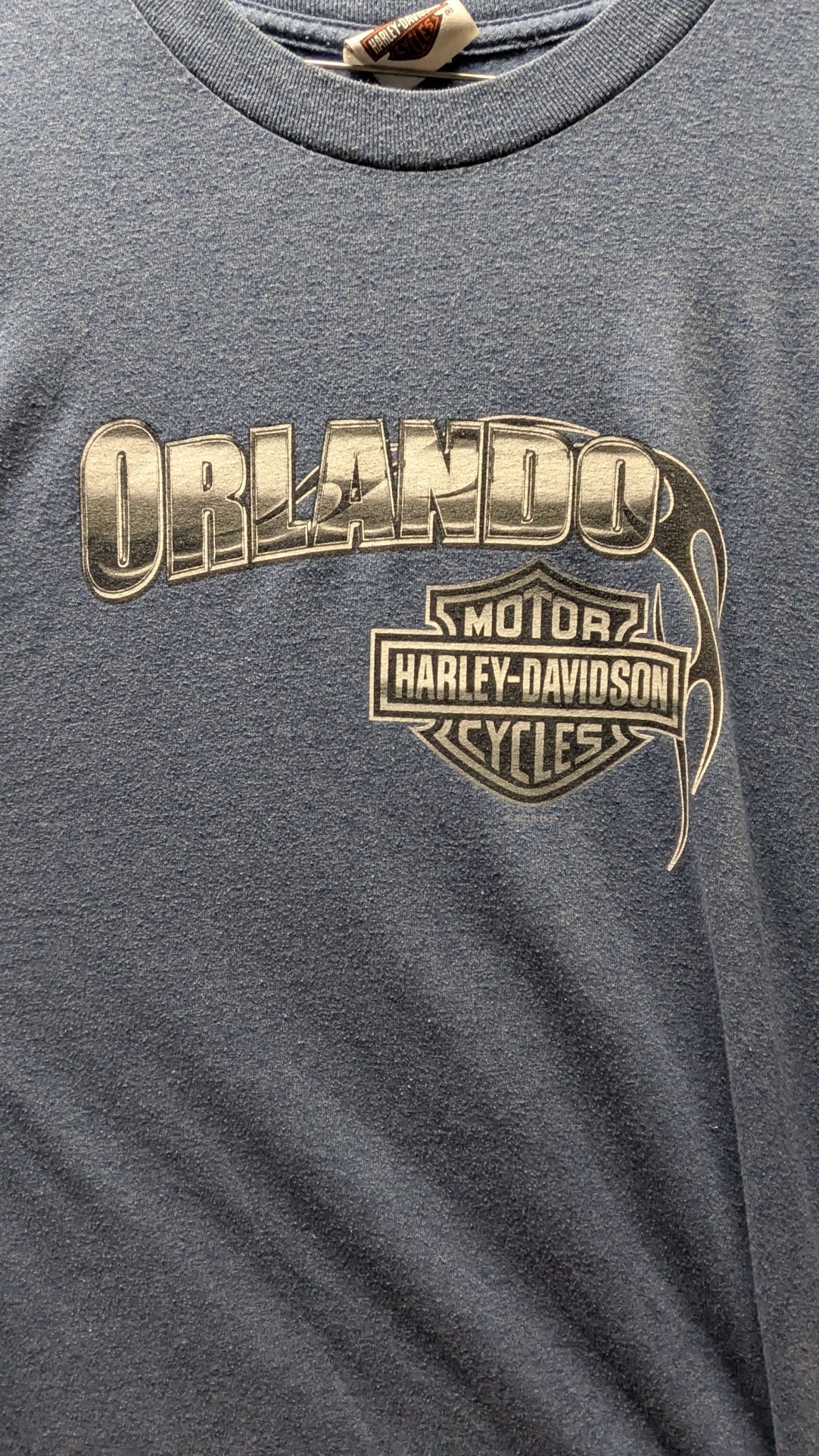 Harley-Davidson Orlando Florida T-Shirt Men’s XL Blue Double Sided Dealer Tee