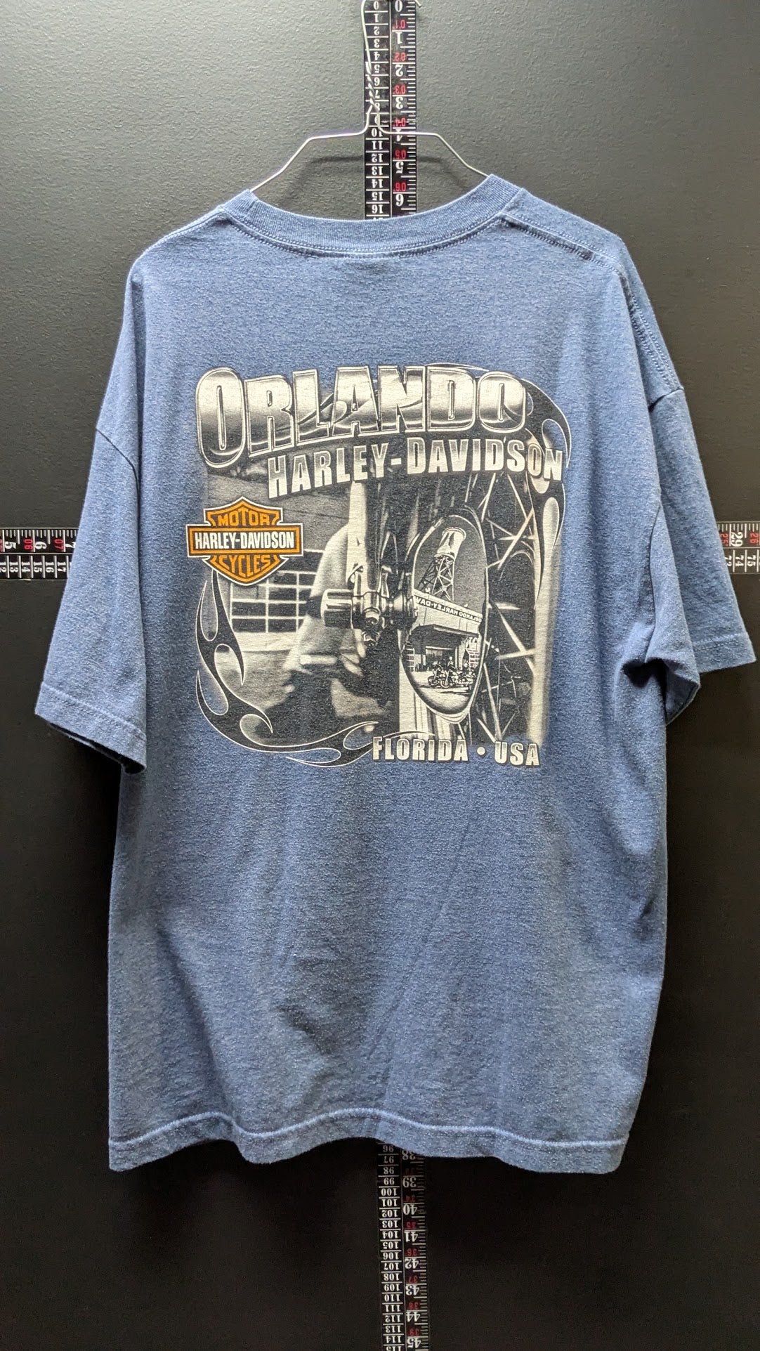 Harley-Davidson Orlando Florida T-Shirt Men’s XL Blue Double Sided Dealer Tee