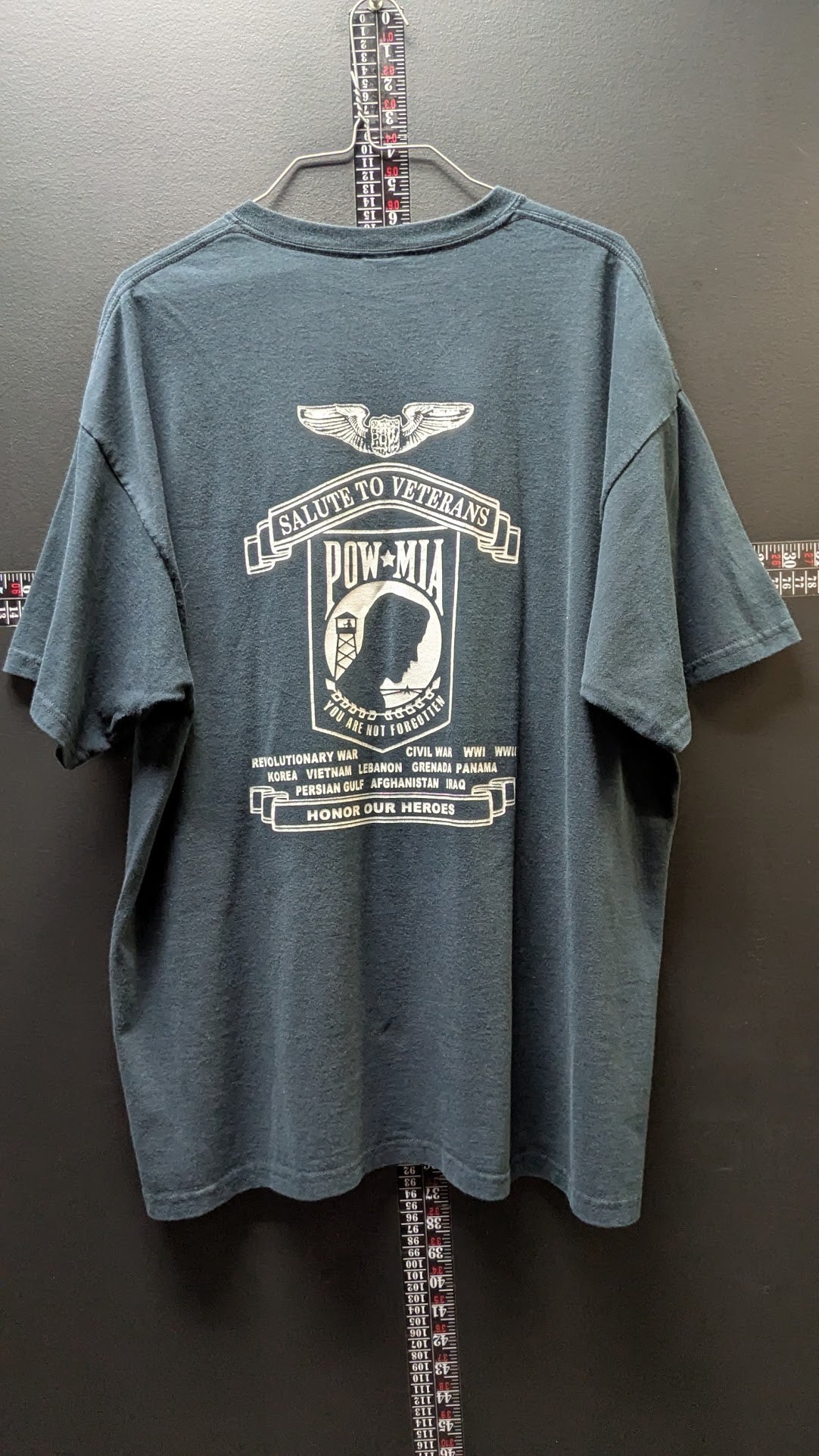 2012 Rolling Thunder Veterans POW MIA T Shirt XL American Flag Eagle Military