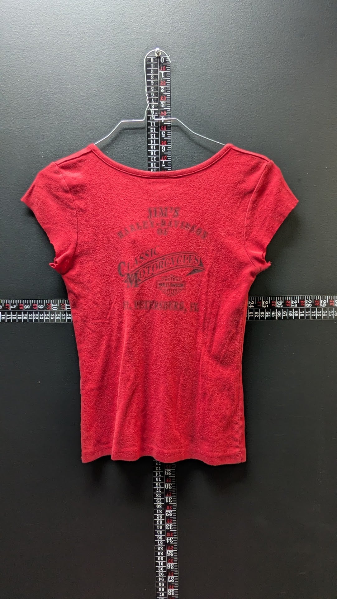 Harley-Davidson Jim’s St Petersburg FL Women’s Small Red Henley T-Shirt