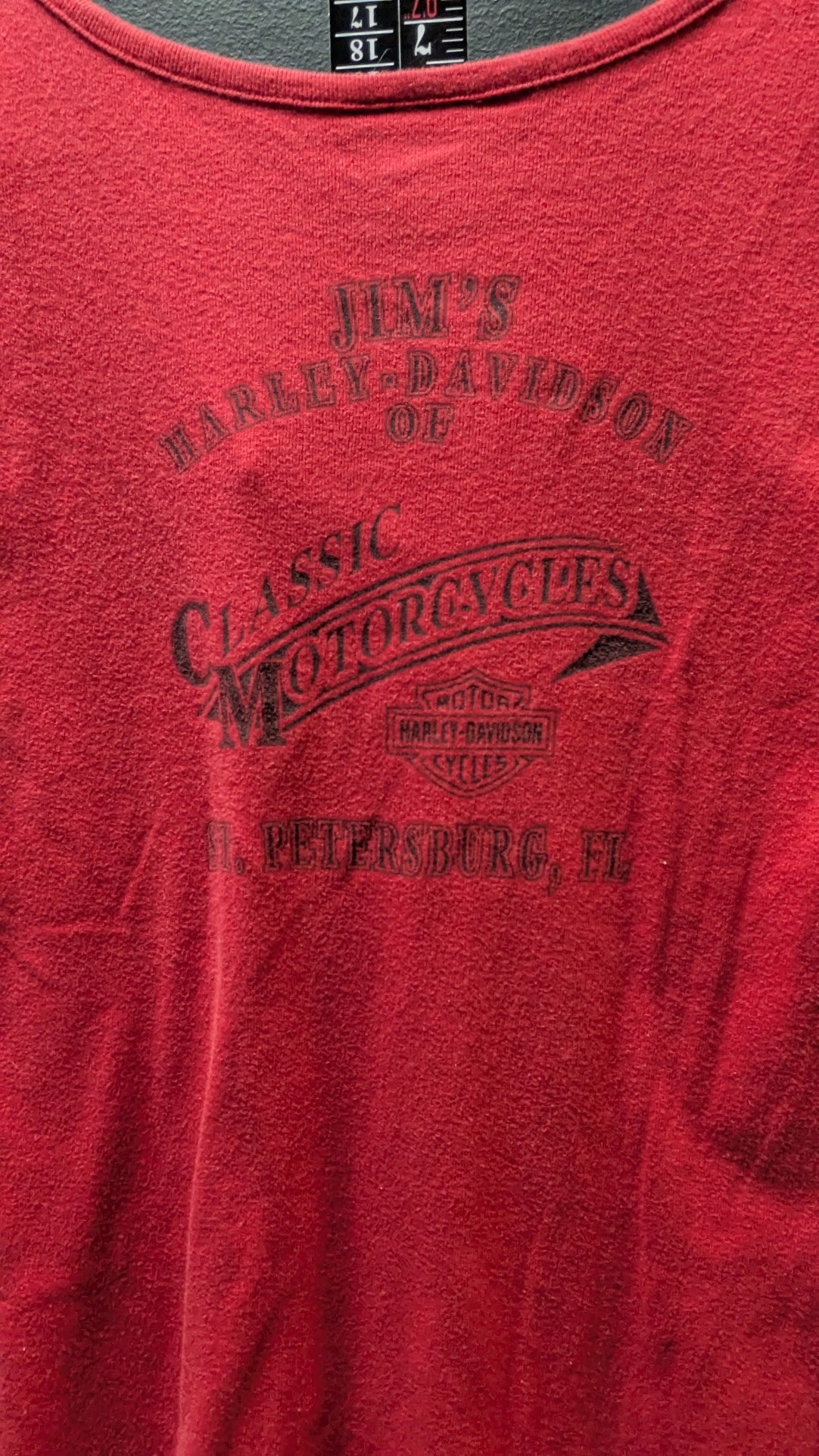 Harley-Davidson Jim’s St Petersburg FL Women’s Small Red Henley T-Shirt
