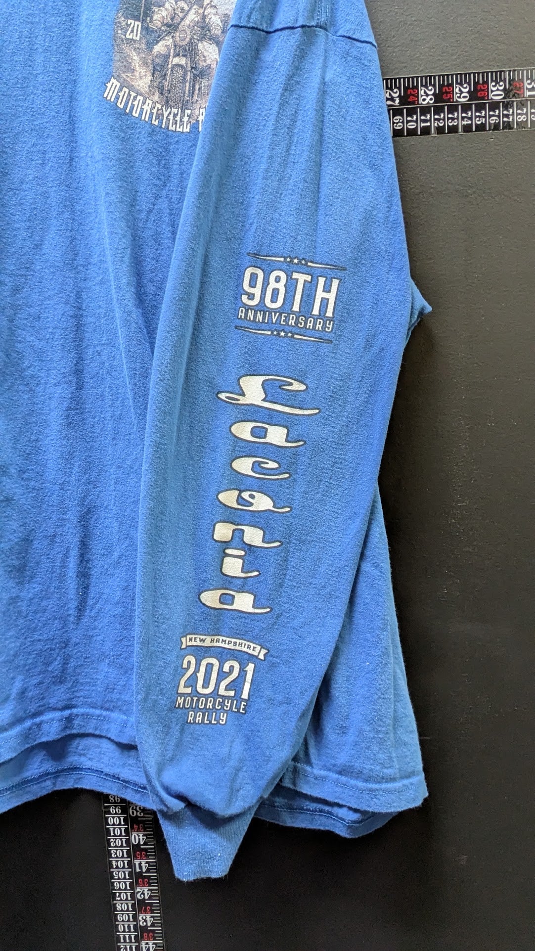 2021 Laconia Motorcycle Week 98th Anniversary Rally Long Sleeve Shirt Blue 3XL