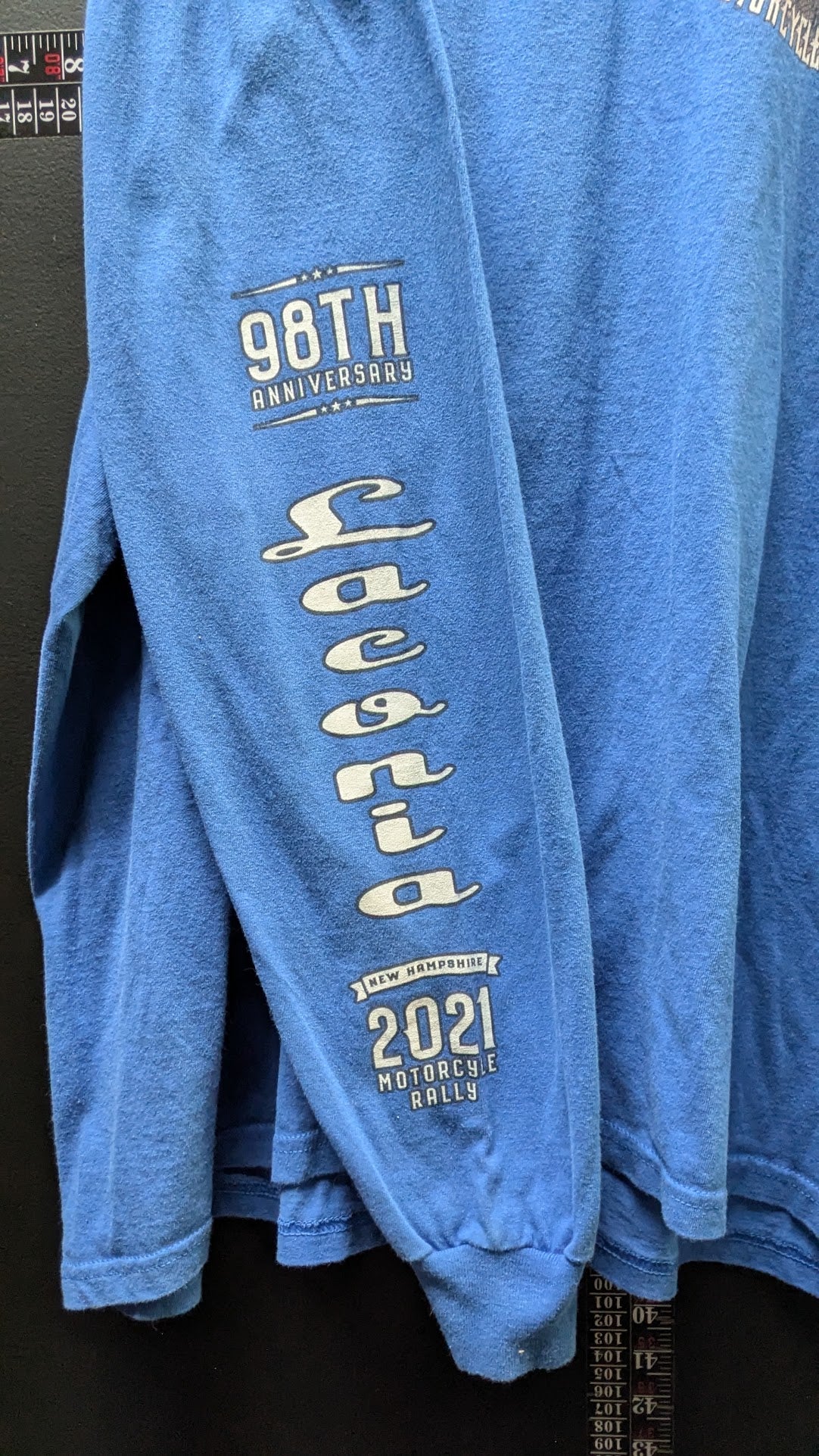 2021 Laconia Motorcycle Week 98th Anniversary Rally Long Sleeve Shirt Blue 3XL