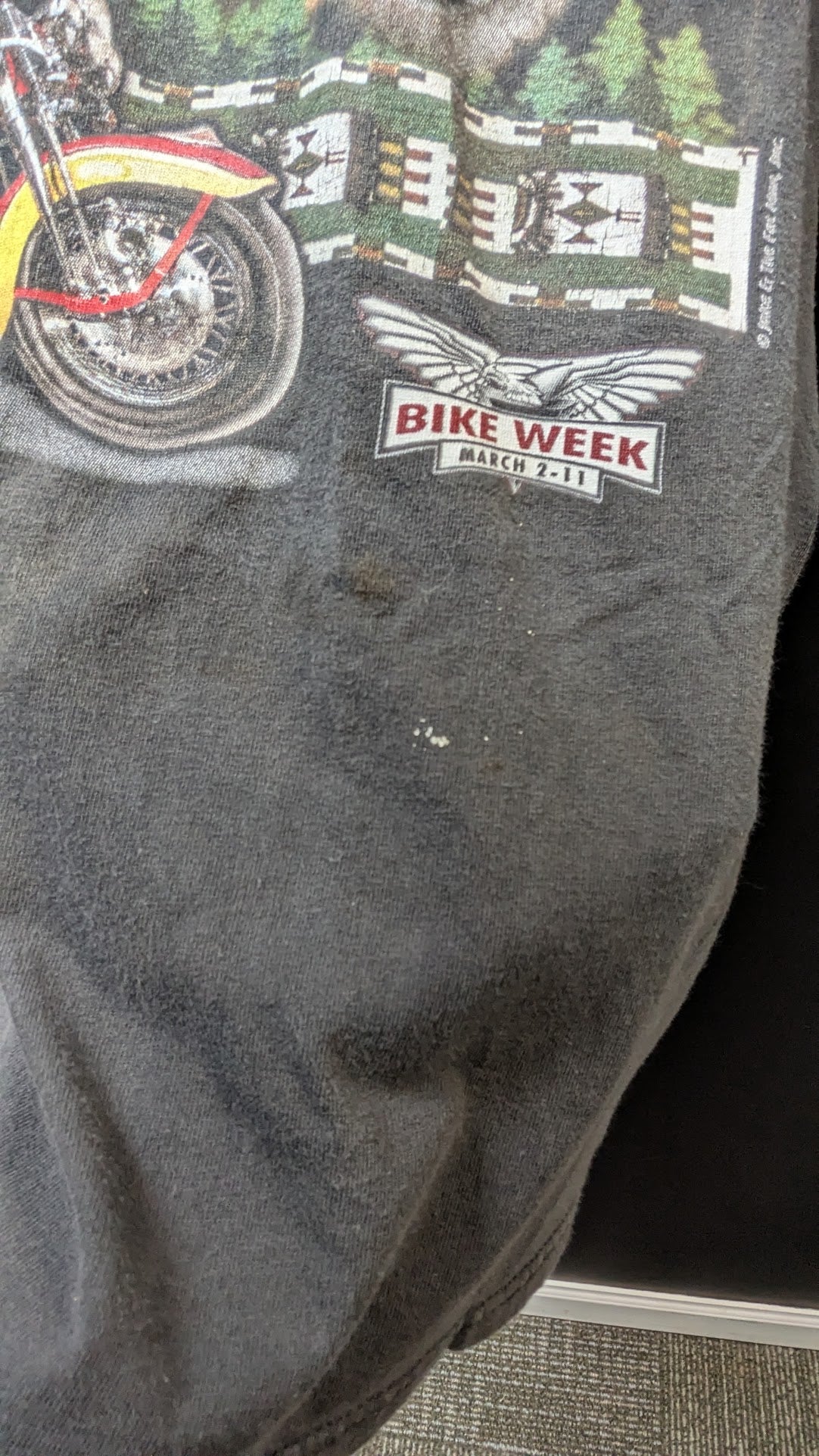 Vintage 2001 Daytona Bike Week T-Shirt Wolf Native American Motorcycle Black XL