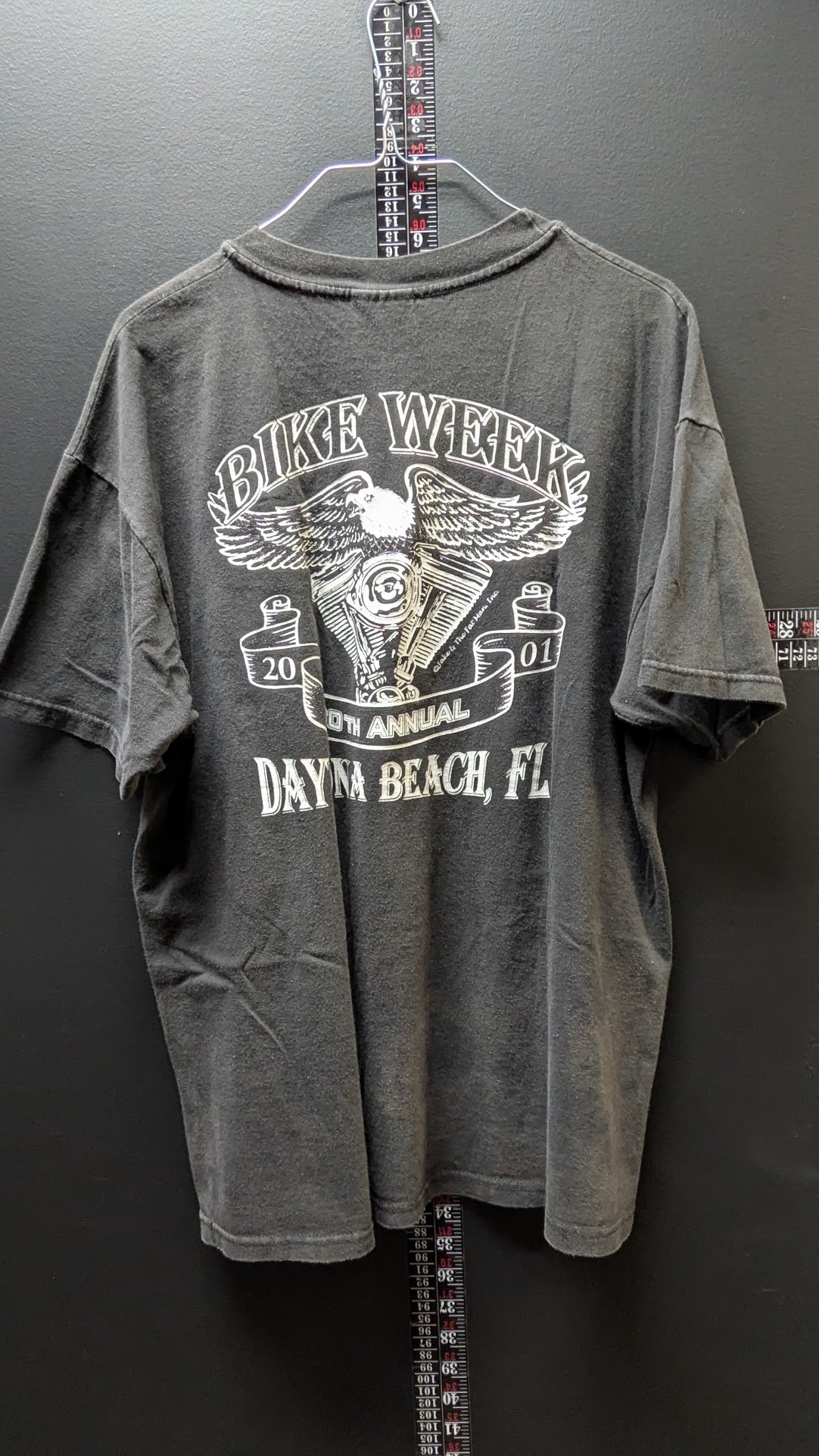 Vintage 2001 Daytona Bike Week T-Shirt Wolf Native American Motorcycle Black XL