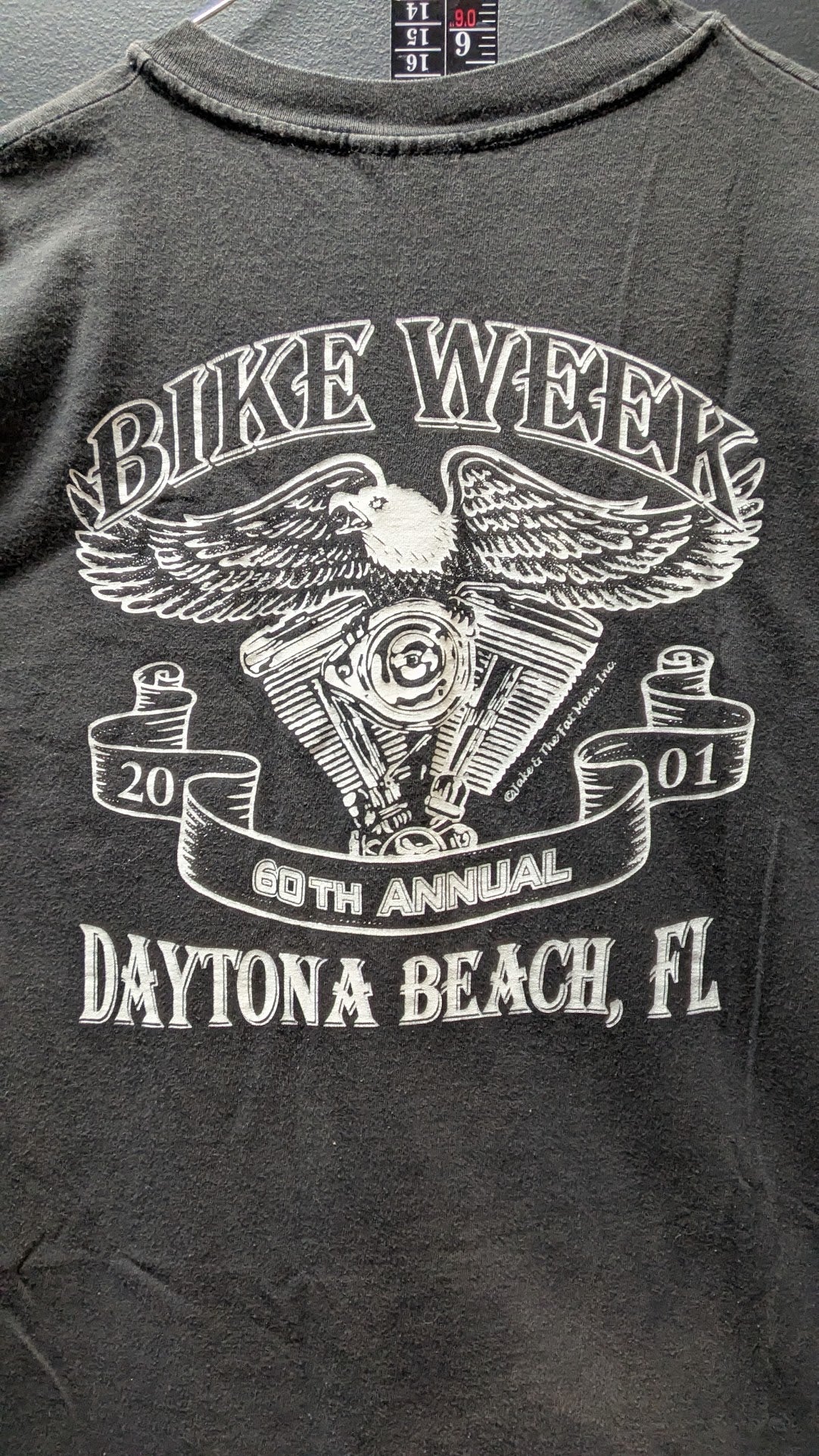 Vintage 2001 Daytona Bike Week T-Shirt Wolf Native American Motorcycle Black XL