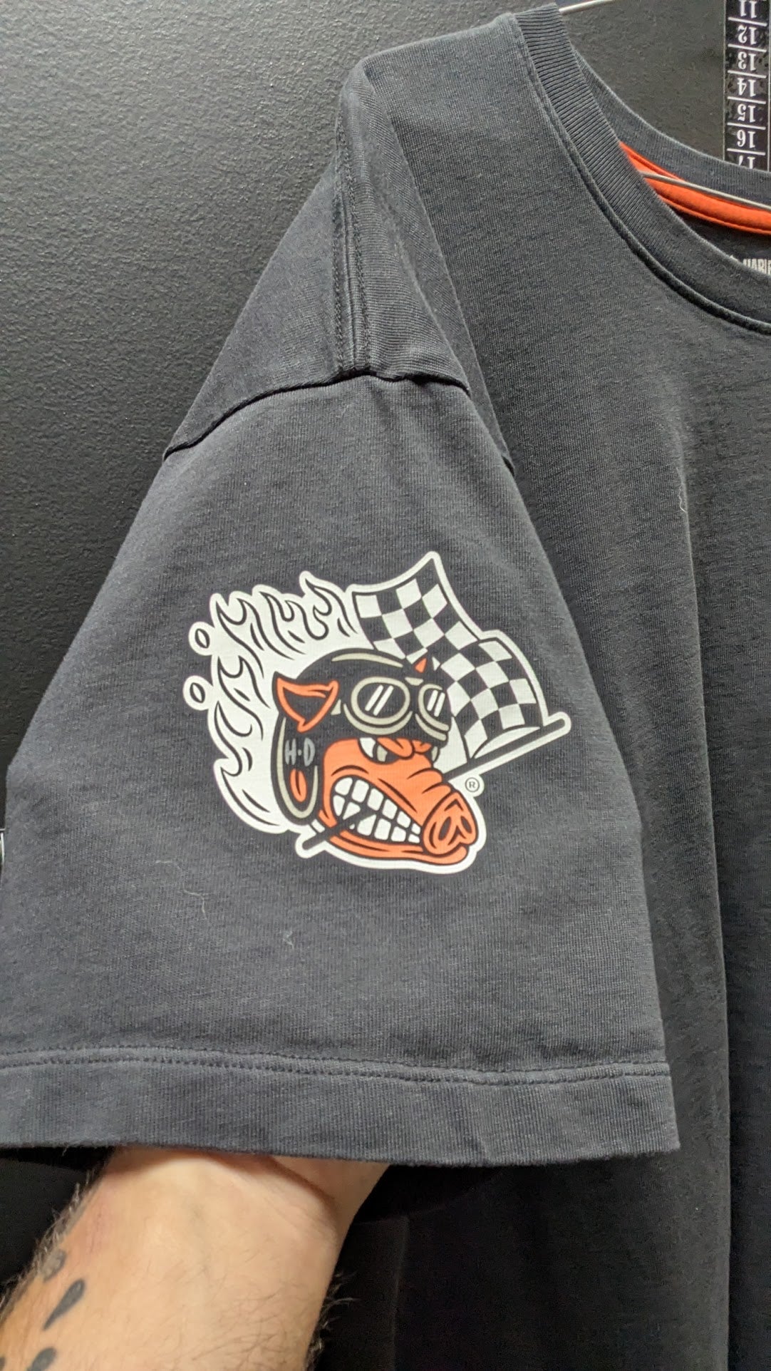 Harley-Davidson Factory Racing T-Shirt Men’s XL Black Pig Flag Motorcycle Tee