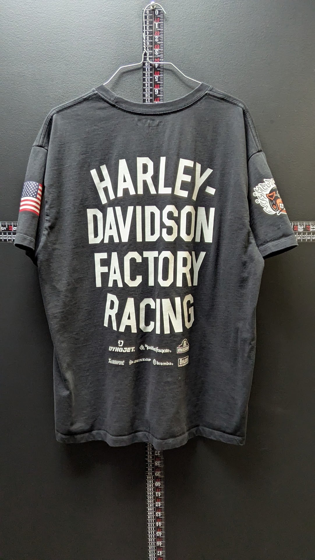 Harley-Davidson Factory Racing T-Shirt Men’s XL Black Pig Flag Motorcycle Tee