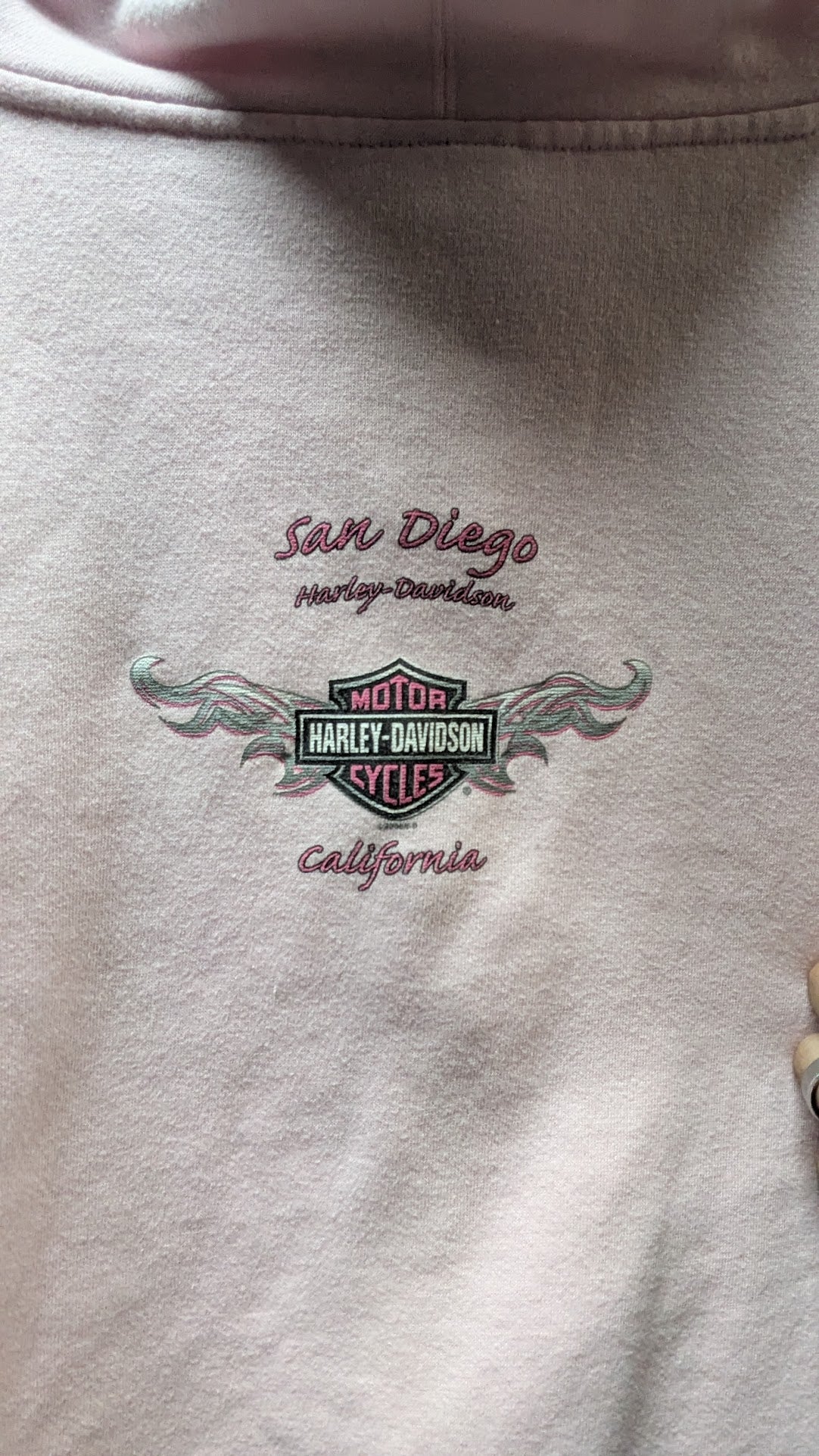 Harley-Davidson Women’s Medium Pink Full Zip Hoodie San Diego California Embroidered