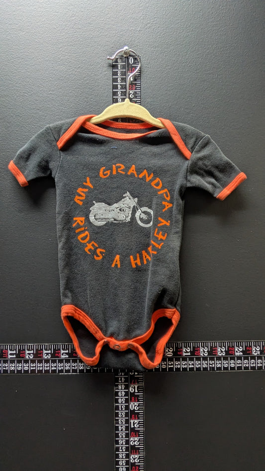 Harley-Davidson Baby Bodysuit 3-6M My Grandpa Rides a Harley Motorcycle Black