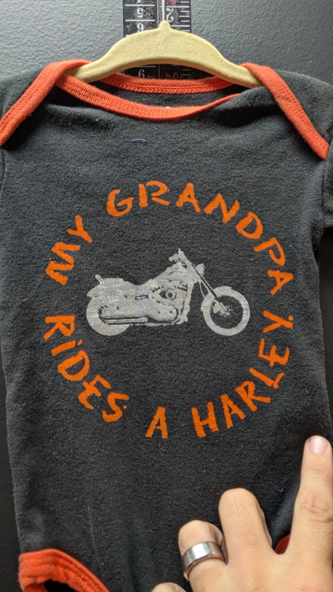 Harley-Davidson Baby Bodysuit 3-6M My Grandpa Rides a Harley Motorcycle Black
