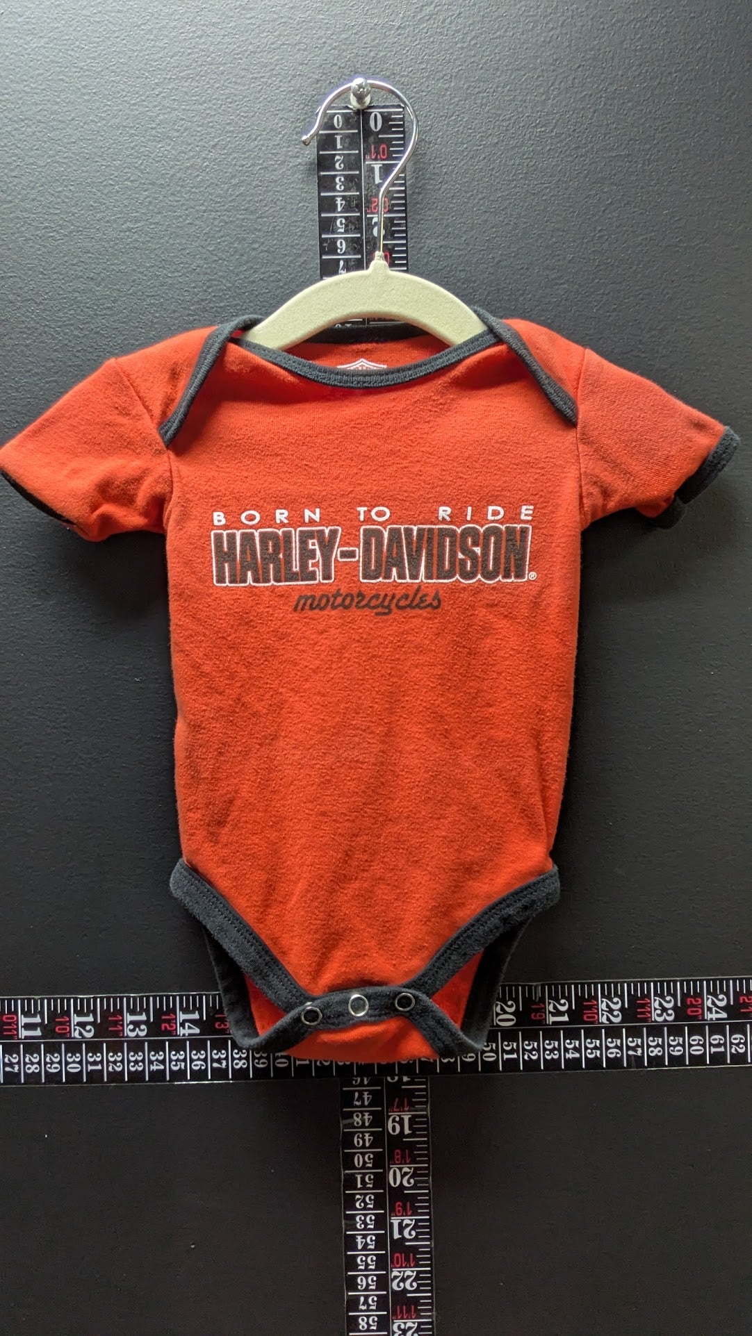 Harley-Davidson Baby Bodysuit 3-6M Born to Ride Orange Black Motorcycle Infant