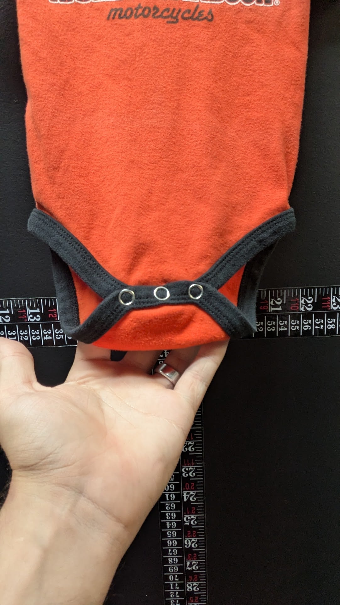 Harley-Davidson Baby Bodysuit 3-6M Born to Ride Orange Black Motorcycle Infant