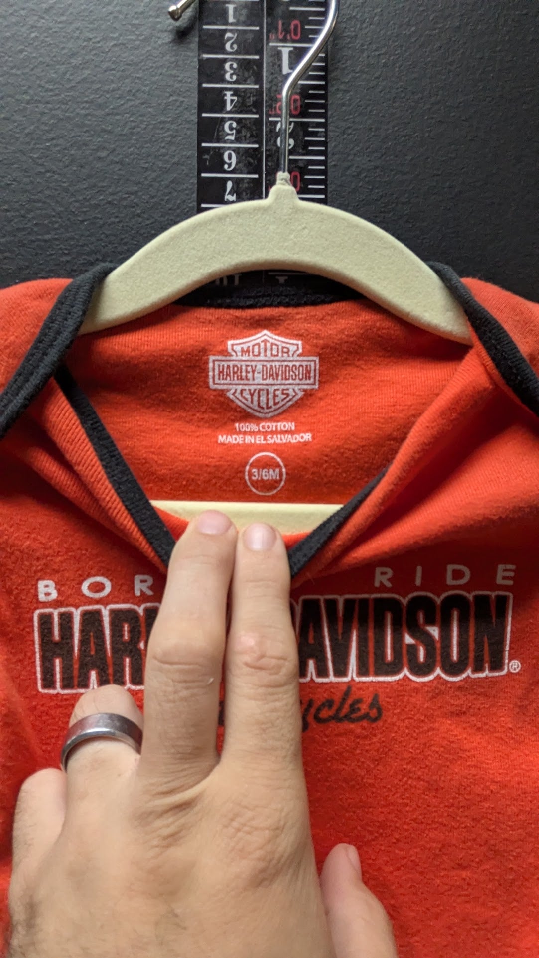 Harley-Davidson Baby Bodysuit 3-6M Born to Ride Orange Black Motorcycle Infant