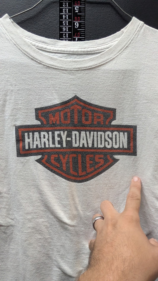 Harley-Davidson Large T-Shirt White Bar & Shield Logo Short Sleeve
